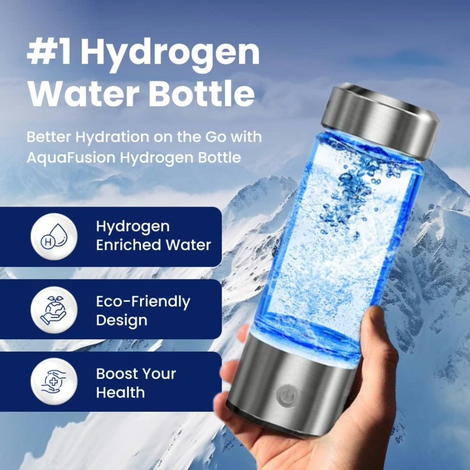 AquaFusion hydrogen water bottle – portable antioxidant hydration